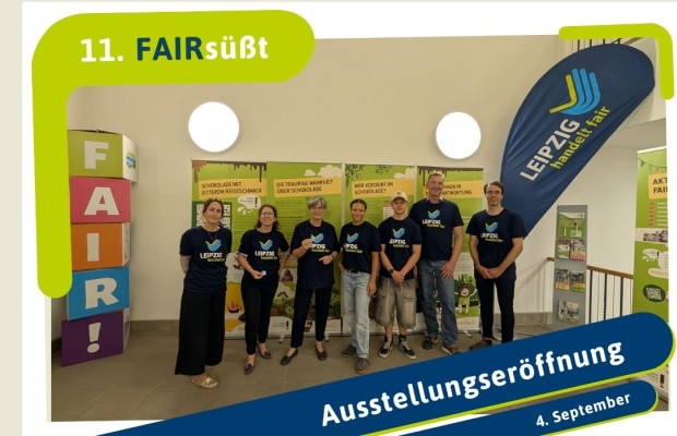 Ausstellungseröffnung "Make Chocolate Fair" am 4. September 2026 in der Stadtbibliothek am Wilhelm-Leuschner-Platz.